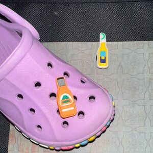 JIBBITZ. CROC CHARMS. Two food items. YUM. Baby Croc not included.